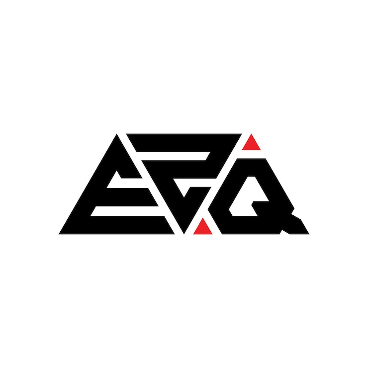 Vector diseño de logotipo de letra triangular ezq con forma de triángulo diseño de logotipo triangular monograma ezq triángulo vectorial plantilla de logotipo con color rojo ezq logo triangular sencillo elegante y lujoso logotipo ezq