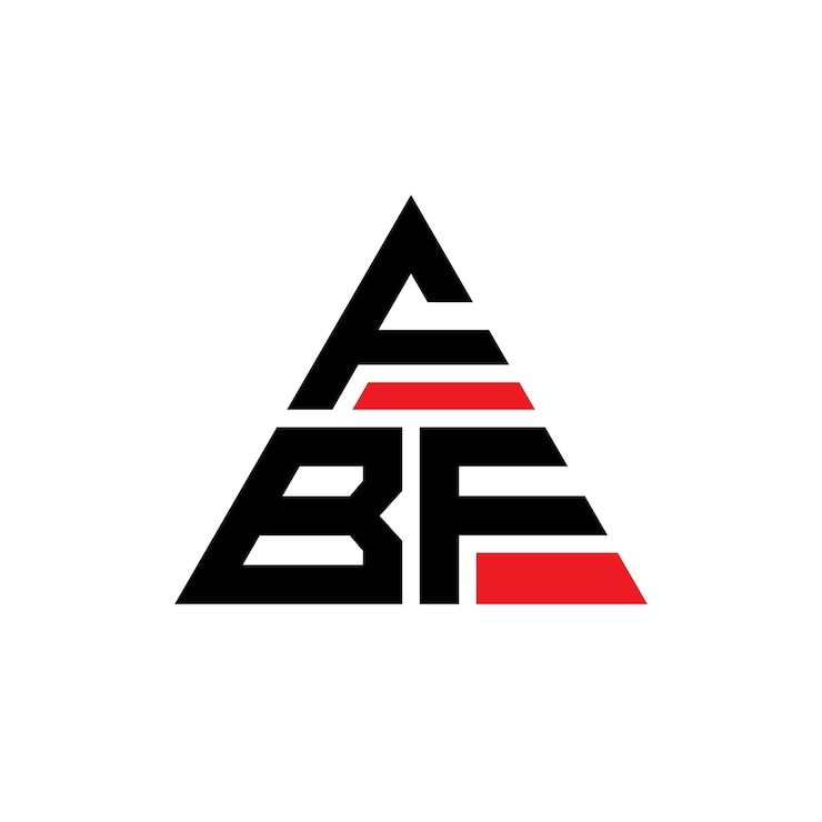Vector diseño de logotipo de letra triangular fbf con forma de triángulo diseño de logotipo triangular monograma fbf triángulo vectorial plantilla de logotipo con color rojo fbf logotipia triangular sencilla elegante y lujosa