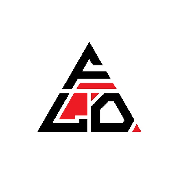 Vector diseño de logotipo de letra triangular flo con forma de triángulo flo diseño de logotipo triangular monograma flo plantilla de logotipo vectorial triangular con color rojo flo logotipo triangular simple elegante y lujoso logotipo