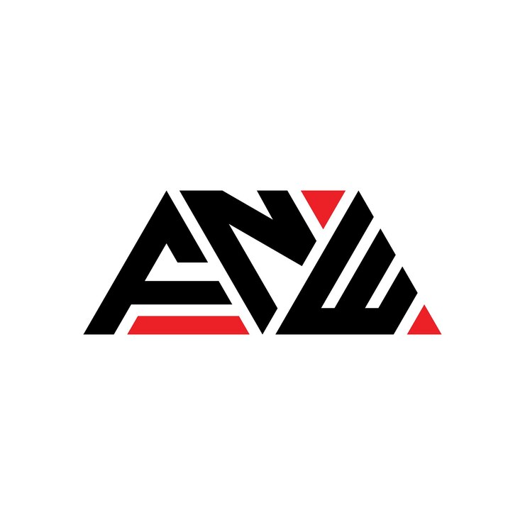 Vector diseño de logotipo de letra triangular fnw con forma de triángulo diseño de logotipo triangular monograma fnw triángulo vectorial plantilla de logotipo con color rojo fnw logo triangular sencillo elegante y lujoso logotipo fnw
