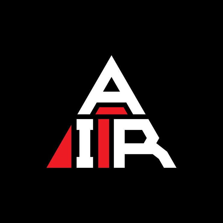 Vector diseño de logotipo de letra triangular con forma de triángulo air diseño de logotipo triangular air monograma air modelo de logotipo vectorial triangular de air con color rojo logotipo triangulares air sencillo elegante y lujoso