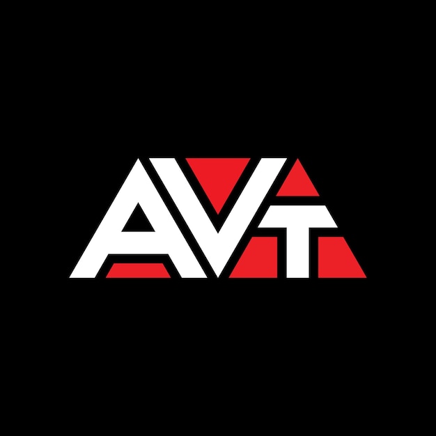 Vector diseño de logotipo de letra triangular con forma de triángulo avt diseño de logotipo triangular monograma avt modelo de logotipo vectorial triangular avt con color rojo avt logotipo triangular sencillo avt logotipo elegante y lujoso