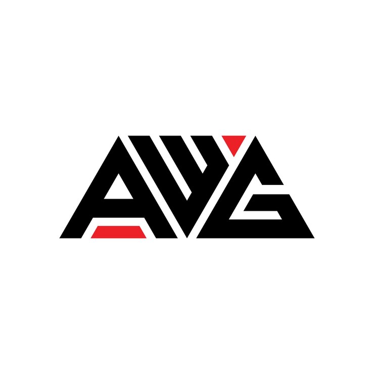 Vector un diseño de logotipo de letra triangular con forma de triángulo awg diseño del logotipo del triángulo monograma awg triángulo vectorial plantilla del logotipo con color rojo awg logotipo triangular simple elegante y lujoso logotipo awg