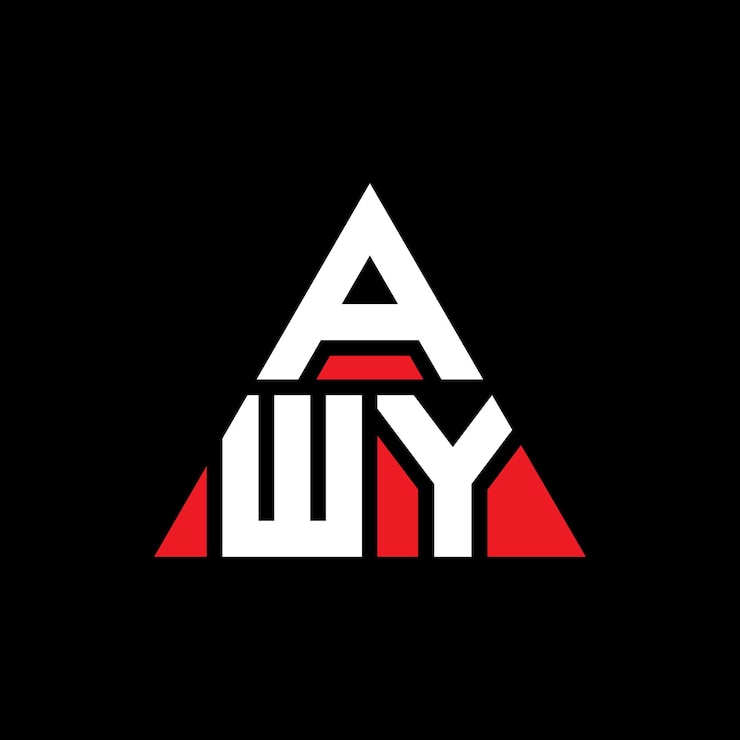 Vector diseño de logotipo de letra triangular con forma de triángulo awy diseño de logotipo triangular monograma awy plantilla de logotipo vectorial triangular awy con color rojo logotipo triangulares awy sencillo elegante y lujoso