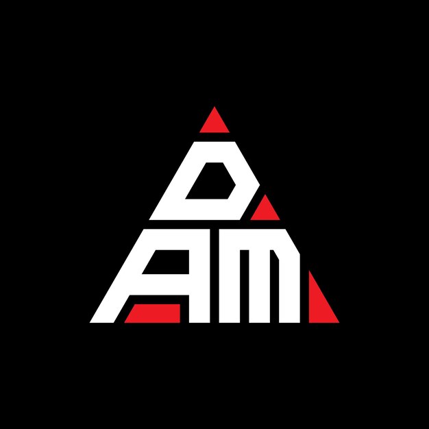 Diseño de logotipo de letra triangular con forma de triángulo DAM diseño de logotipo triangular monograma DAM plantilla de logotipo vectorial de triángulos con color rojo DAM logotipo Triangular Simple Elegante y lujoso Logotipo