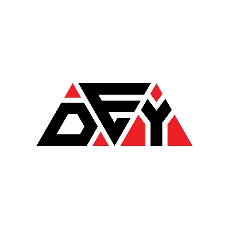 Vector diseño de logotipo de letra triangular con forma de triángulo dey diseño de logotipo triangular monograma dey triángulo vector logotipo plantilla con color rojo dey logo triangular sencillo elegante y lujoso logotipo dey