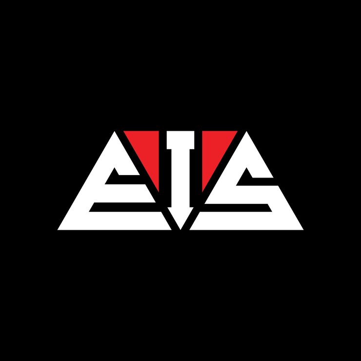 Vector diseño de logotipo de letra triangular con forma de triángulo diseño de diseño de logotipo triangular eis monograma plantilla de logotipo vectorial triángulo eis con color rojo logotipo triangulares eis simple elegante y lujoso logotipo eis