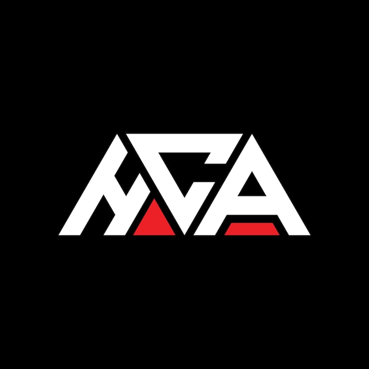 Vector diseño de logotipo de letra triangular con forma de triángulo diseño de diseño de logotipo triangular de hca monograma plantilla de logotipo vectorial triangular hca con color rojo logotipo triangulares hca simple elegante y lujoso logotipo hca