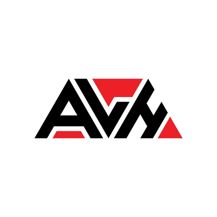 Vector diseño de logotipo de letra triangular con forma de triángulo diseño de diseño de logotipo triangular monograma estampa de logotipo vectorial triangular alh con color rojo logotipo triangulares alh simple elegante y lujoso logotipo alh