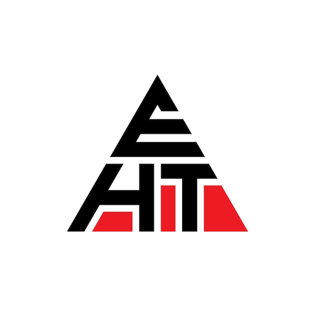 Diseño de logotipo de letra triangular con forma de triángulo Diseño de diseño de logotipo triangular monograma Estampa de logotipo vectorial triangular EHT con color rojo Logotipo triangulares EHT Simple Elegante y lujoso Logotipo