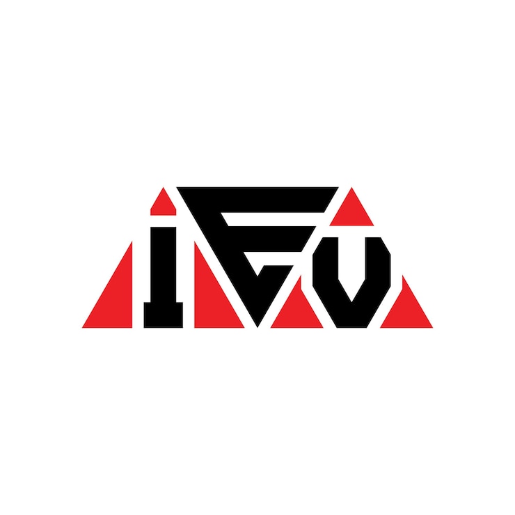 Vector diseño de logotipo de letra triangular con forma de triángulo diseño de diseño de logotipo triangular monograma estampa de logotipo vectorial triangular de iev con color rojo logotipo de iev triangular simple elegante y lujoso logotipo iev