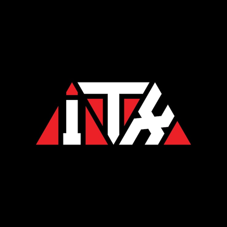 Vector diseño de logotipo de letra triangular con forma de triángulo diseño de diseño de logotipo triangular monograma template de logotipo vectorial triangular de itx con color rojo logotipio triangular itx simple elegante y lujoso logotipo itx
