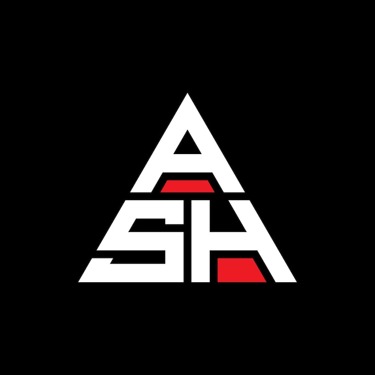 Vector diseño de logotipo de letra triangular con forma de triángulo diseño del logotipo triangular de ash monograma plantilla de logotipo vectorial triangular ash con color rojo logo triangular simple elegante y lujoso