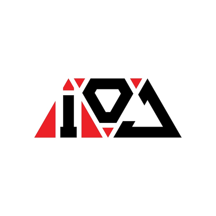 Vector diseño de logotipo de letra triangular con forma de triángulo diseño del logotipo triangular de ioj monograma plantilla de logotipo vectorial triangular ioj con color rojo logo triangular simple elegante y lujoso logotipo ioj
