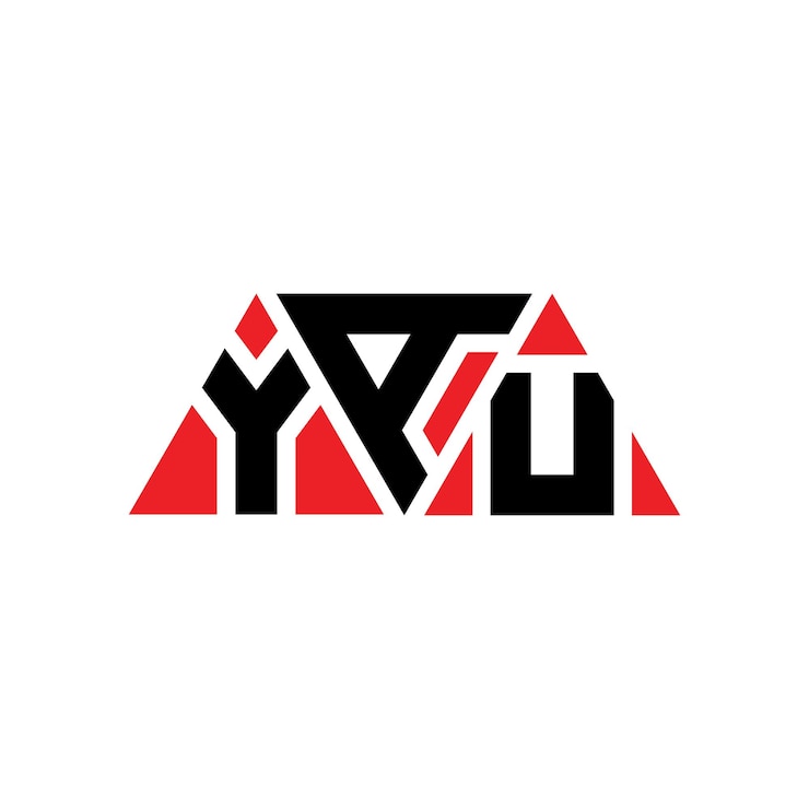 Vector diseño de logotipo de letra triangular con forma de triángulo diseño de logotipo triangular monograma logotipo vectorial triángulo yau plantilla de logotipo con color rojo logotipo triangle yau sencillo elegante y lujoso logotipo yau