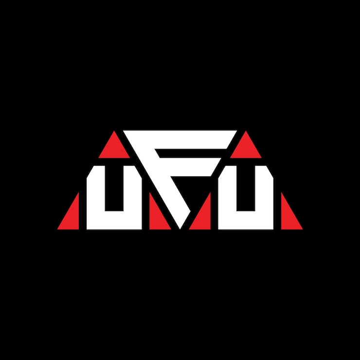 Vector diseño de logotipo de letra triangular con forma de triángulo diseño de logotipo triangular monograma modelo de logotipo vectorial triángulo ufu con color rojo logotipo triangle ufu sencillo elegante y lujoso logotipo ufu