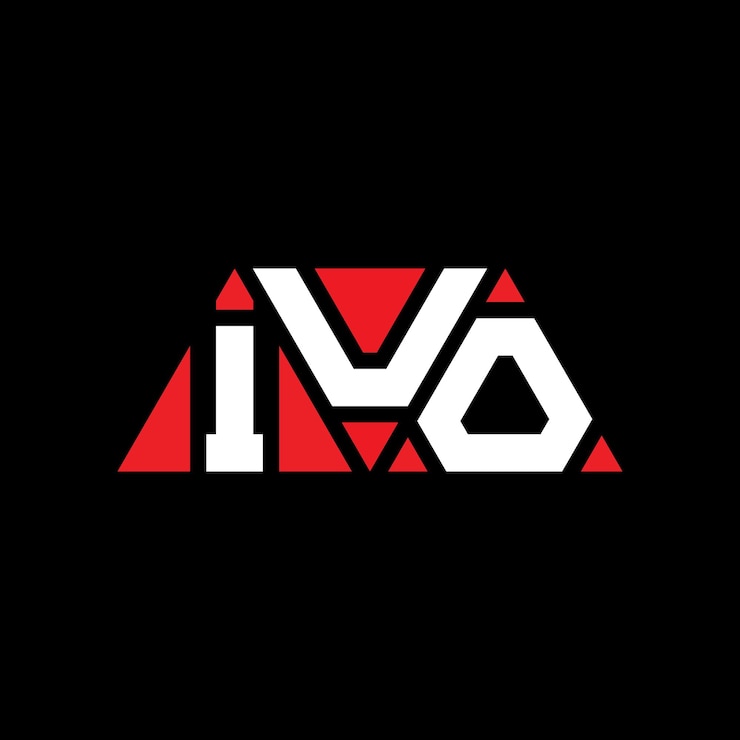 Vector diseño del logotipo de la letra triangular con forma de triángulo diseño del logotipo del triángulo monograma iuo triángulo vectorial plantilla del logotipo con color rojo logotipo triangular simple elegante y lujoso logotipo iuo
