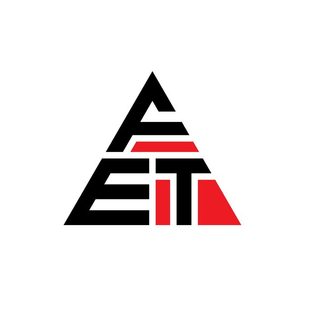 Diseño de logotipo de letra triangular con forma de triángulo fet diseño de logotipo triangular monograma fet modelo de logotipo vectorial de triángulos con color rojo fet logotipo triangular sencillo elegante y lujoso