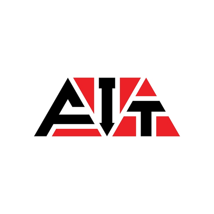 Vector diseño de logotipo de letra triangular con forma de triángulo fit diseño de logotipo triangular monograma fit triángulo vectorial plantilla de logotipo con color rojo fit logo triangular sencillo elegante y lujoso logotipo fit