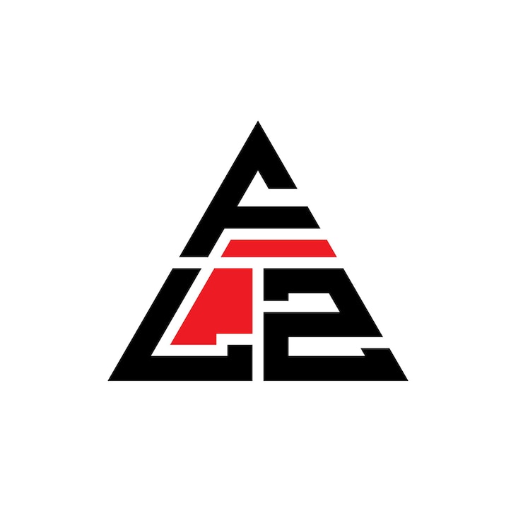 Vector diseño de logotipo de letra triangular con forma de triángulo flz diseño de logotipo triangular monograma flz triángulo vectorial plantilla de logotipo con color rojo flz logo triangular sencillo elegante y lujoso