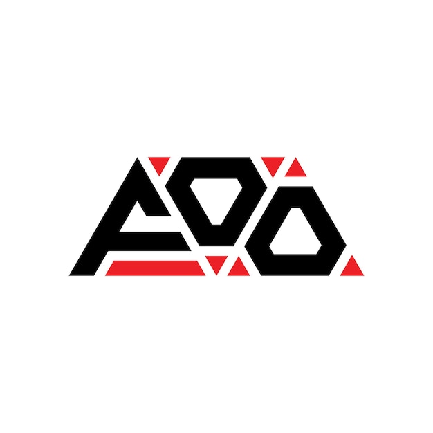 Vector diseño de logotipo de letra triangular con forma de triángulo foo diseño de logotipo triangular monograma foo triángulo vectorial plantilla de logotipo con color rojo foo logo triangular sencillo elegante y lujoso logo foo