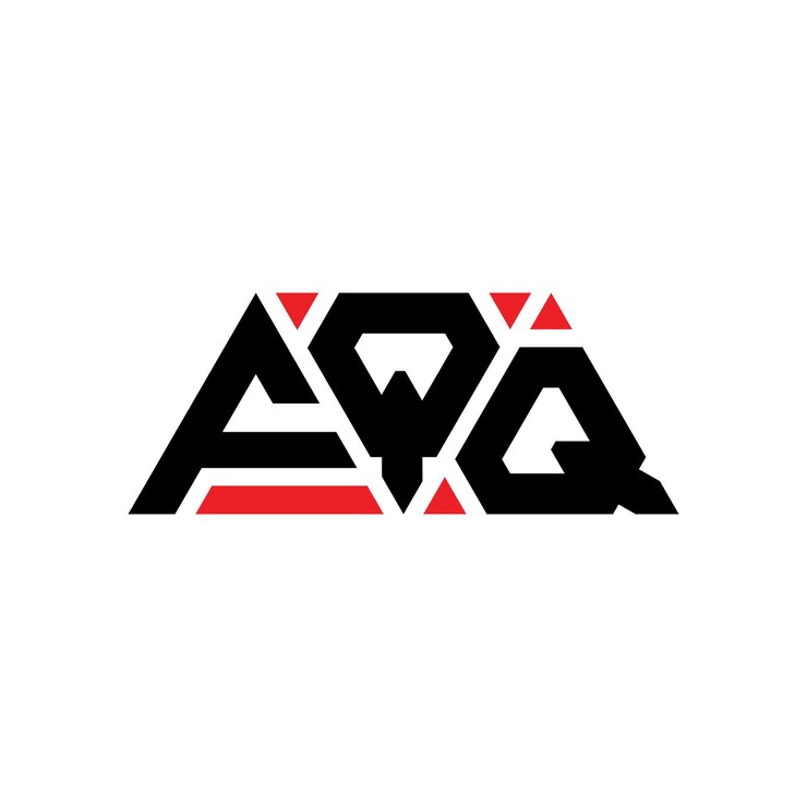 Vector diseño de logotipo de letra triangular con forma de triángulo fqq diseño de logotipo triangular monograma fqq triángulo vectorial plantilla de logotipo con color rojo fqq logo triangular sencillo elegante y lujoso logotipo fqq