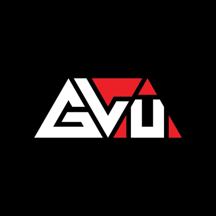 Vector diseño de logotipo de letra triangular con forma de triángulo glu diseño de logotipo triangular monograma glu triángulo vectorial plantilla de logotipo con color rojo glu logo triangular simple elegante y lujoso logotipo glu