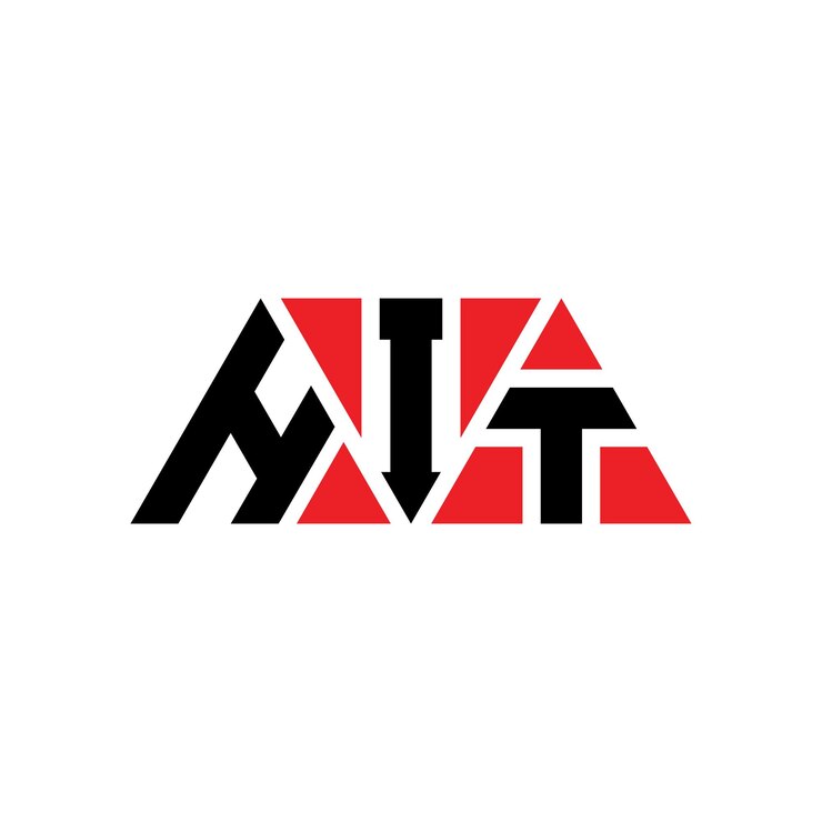 Vector diseño de logotipo de letra triangular con forma de triángulo hit diseño de logotipo triangular monograma hit triángulo vector logotipo plantilla con color rojo hit logo triangular sencillo elegante y lujoso logotipo hit