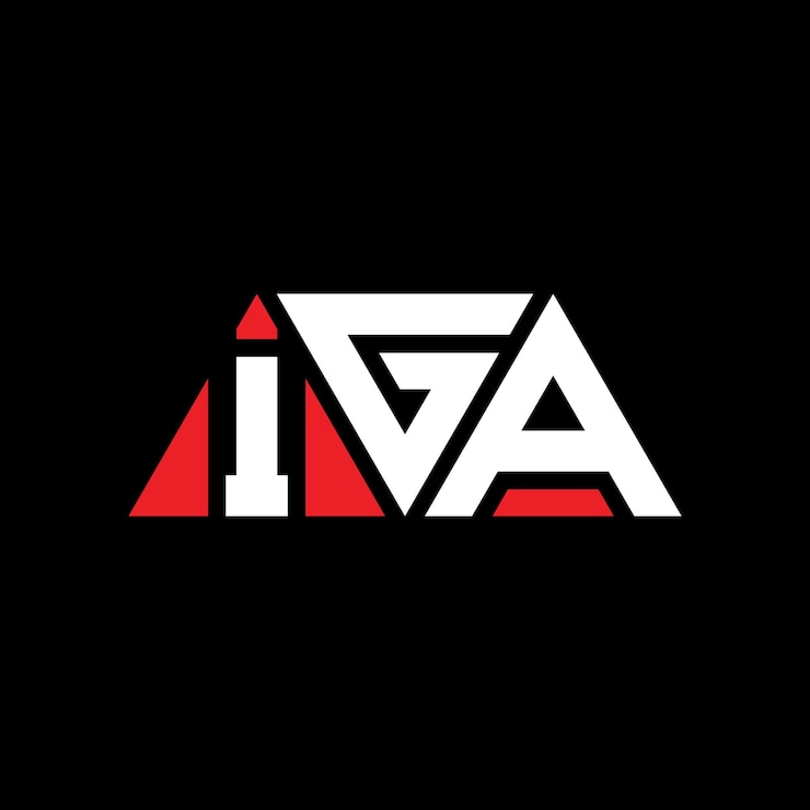 Vector diseño de logotipo de letra triangular con forma de triángulo iga diseño de logotipo triangular monograma iga plantilla de logotipo vectorial de triángulos con color rojo iga logotipo triangular simple elegante y lujoso logotipo iga