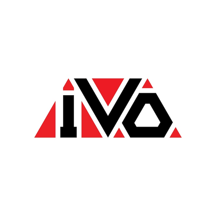 Vector diseño de logotipo de letra triangular con forma de triángulo ivo diseño de logotipo triangular monograma ivo plantilla de logotipo vectorial triangulares con color rojo ivo logotipo triangle sencillo elegante y lujoso ivo