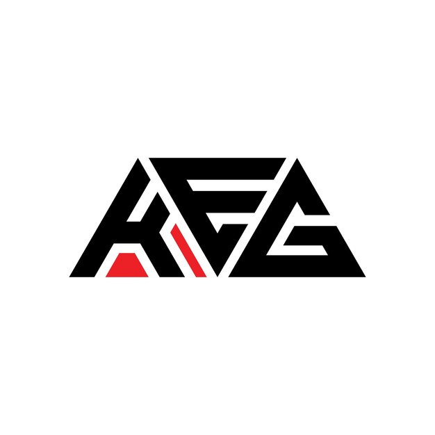 Diseño de logotipo de letra triangular con forma de triángulo KEG diseño de logotipo triangular monograma KEG modelo de logotipo vectorial triángulo con color rojo KEG logotipo triangle sencillo elegante y lujoso KEG
