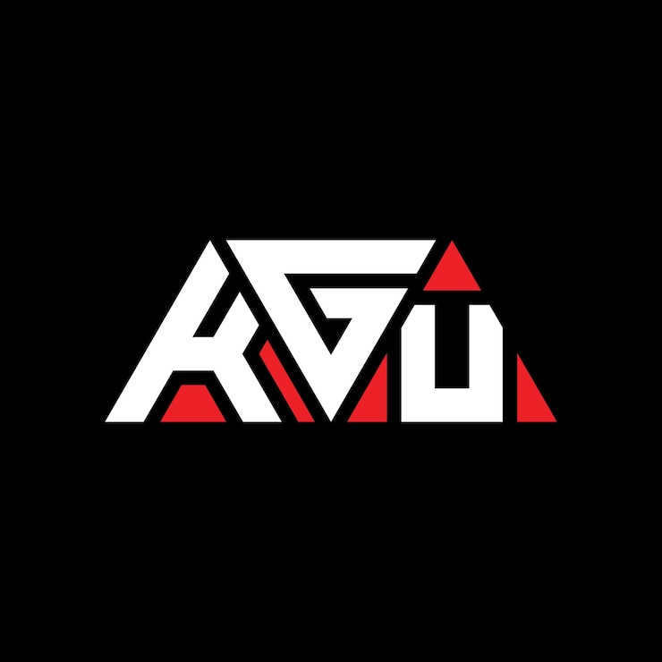 Vector diseño de logotipo de letra triangular con forma de triángulo kgu diseño de logotipo triangular monograma kgu triángulo vector logotipo plantilla con color rojo kgu logo triangular sencillo elegante y lujoso logotipo kgu