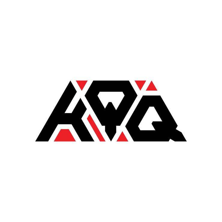 Vector diseño de logotipo de letra triangular con forma de triángulo kqq diseño de logotipo triangular monograma kqq triángulo vectorial plantilla de logotipo con color rojo kqq logo triangular sencillo elegante y lujoso logotipo kqq
