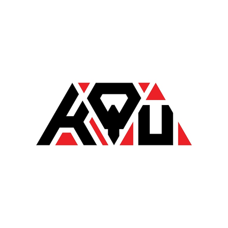 Vector diseño de logotipo de letra triangular con forma de triángulo kqu diseño de logotipo triangular monograma kqu triángulo vector logotipo plantilla con color rojo kqu logo triangular sencillo elegante y lujoso logotipo kqu