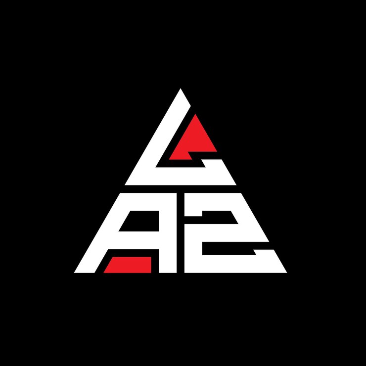 Vector diseño de logotipo de letra triangular con forma de triángulo laz diseño de logotipo triangular monograma laz triángulo vectorial plantilla de logotipo con color rojo logo triangular laz sencillo elegante y lujoso
