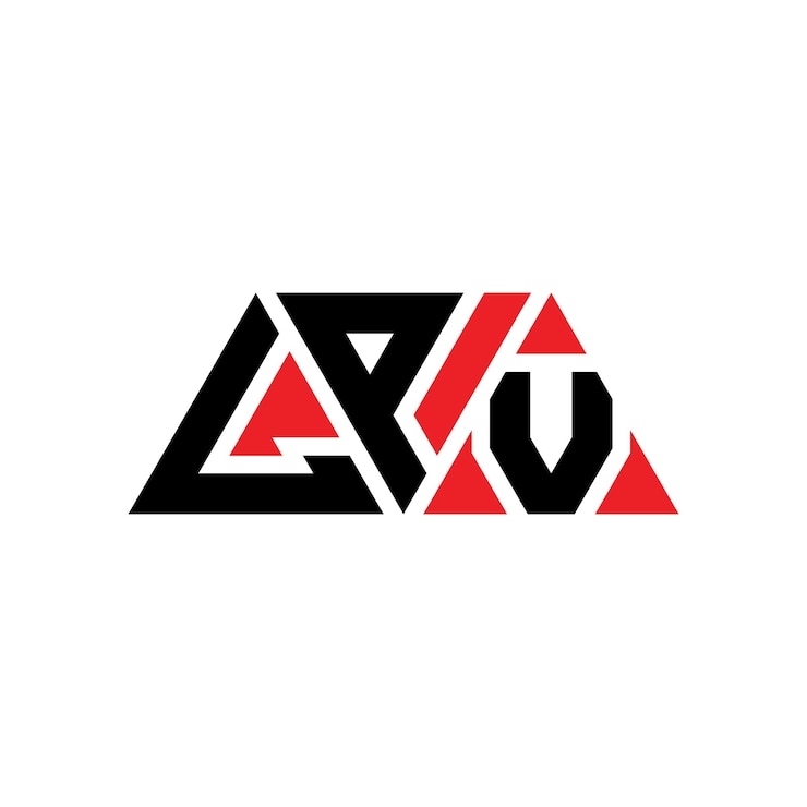 Vector diseño de logotipo de letra triangular con forma de triángulo lpv diseño de logotipo triangular monograma lpv triángulo vectorial plantilla de logotipo con color rojo lpv logo triangular sencillo elegante y lujoso logotipo lpv