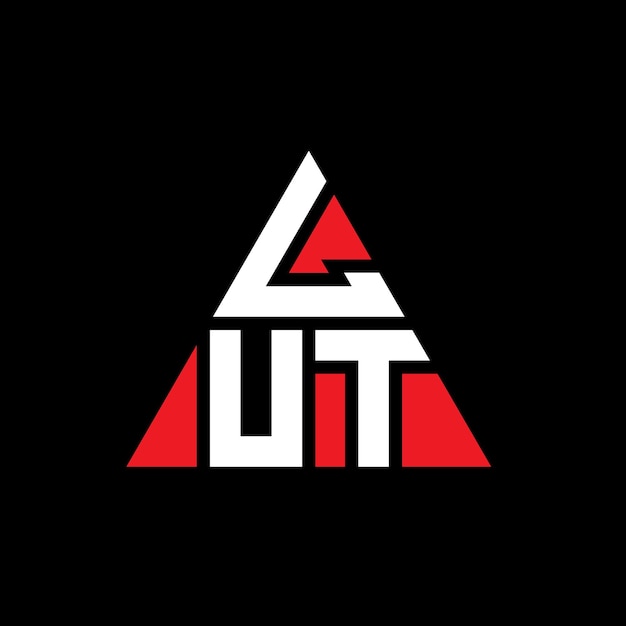 Vector diseño de logotipo de letra triangular con forma de triángulo lut diseño de logotipo triangular monograma lut triángulo vector logotipo plantilla con color rojo lut logo triangular sencillo elegante y lujoso logotipo