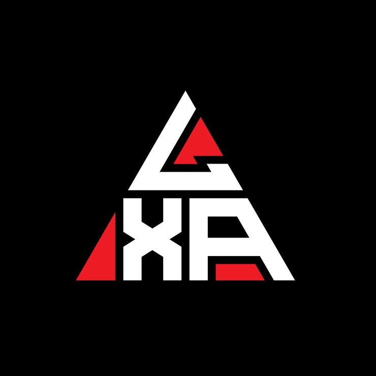 Vector diseño de logotipo de letra triangular con forma de triángulo lxa diseño de logotipo triangular monograma lxa triángulo vectorial plantilla de logotipo con color rojo lxa logo triangular sencillo elegante y lujoso logotipo