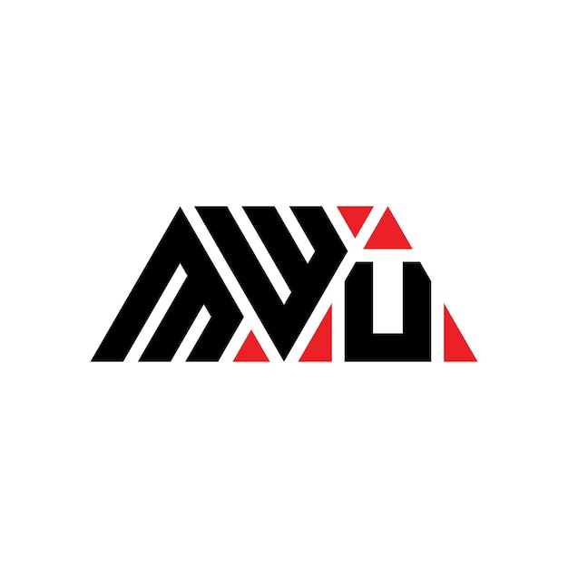 Diseño de logotipo de letra triangular con forma de triángulo MWU diseño de logotipo triangular monograma MWU triángulo vectorial plantilla de logotipo con color rojo MWU logo triangular Simple Logotipo elegante y lujoso MWU