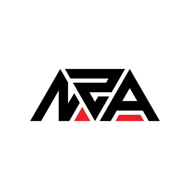Diseño de logotipo de letra triangular con forma de triángulo NZA diseño de logotipo triangular NZA monograma plantilla de logotipo vectorial triangular de NZA con color rojo Logotipo triangulares NZA sencillo elegante y lujoso NZA