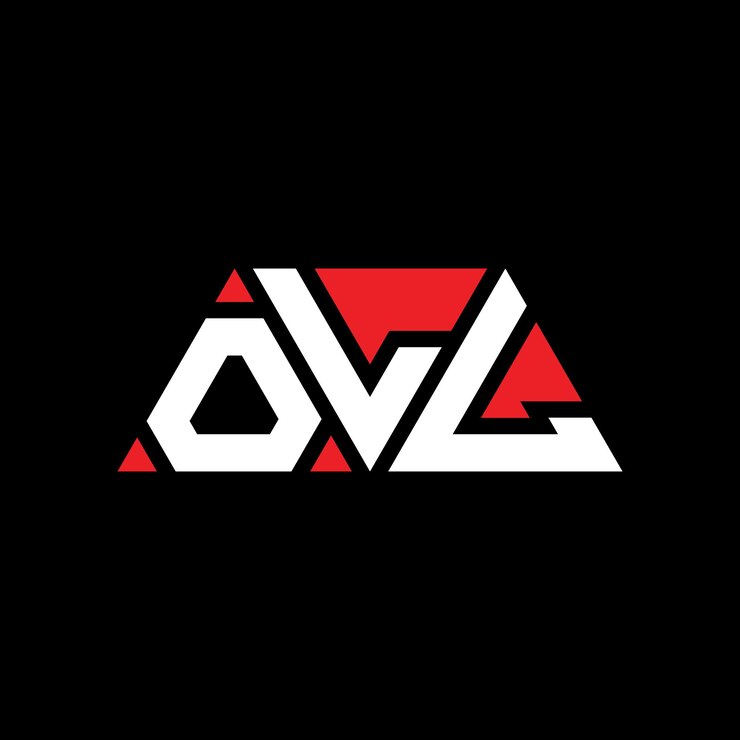 Vector diseño de logotipo de letra triangular con forma de triángulo oll diseño de logotipo triangular monograma oll triángulo vectorial plantilla de logotipo con color rojo oll logo triangular sencillo elegante y lujoso logotipo oll