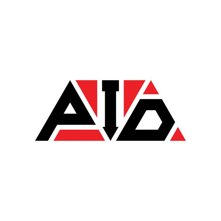 Vector diseño de logotipo de letra triangular con forma de triángulo pid diseño de logotipo triangular monograma pid triángulo vectorial plantilla de logotipo con color rojo pid logo triangular simple elegante y lujoso logotipo pid
