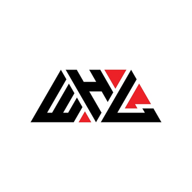 Diseño de logotipo de letra triangular con forma de triángulo WHL diseño de logotipo triangular WHL monograma WHL triángulo vectorial plantilla de logotipo con color rojo WHL logo triangular Simple Elegante y lujoso Logotipo WHL