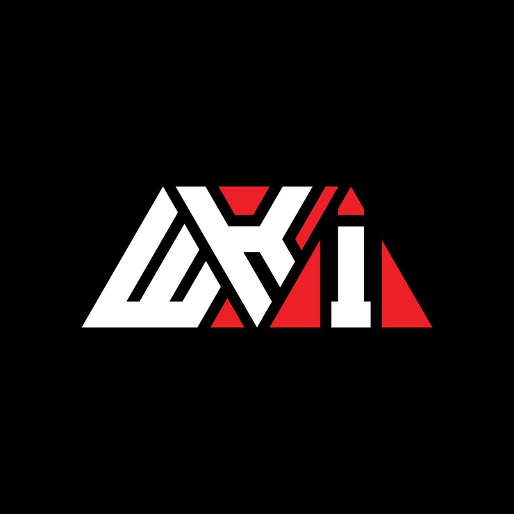 Vector diseño de logotipo de letra triangular con forma de triángulo wki diseño de logotipo triangular monograma wki triángulo vector logotipo plantilla con color rojo wki logo triangular sencillo elegante y lujoso logotipo wki