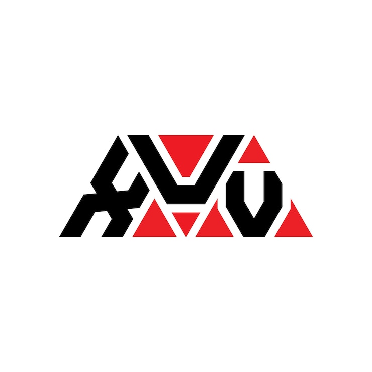 Vector diseño de logotipo de letra triangular con forma de triángulo xuv diseño de logotipo triangular monograma xuv triángulo vectorial plantilla de logotipo con color rojo xuv logo triangular sencillo elegante y lujoso logotipo xuv