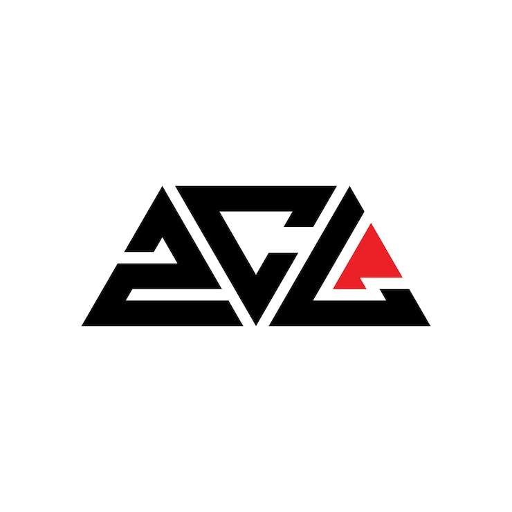 Vector diseño de logotipo de letra triangular con forma de triángulo zcl diseño de logotipo triangular monograma zcl triángulo vectorial plantilla de logotipo con color rojo zcl logo triangular sencillo elegante y lujoso logotipo zcl