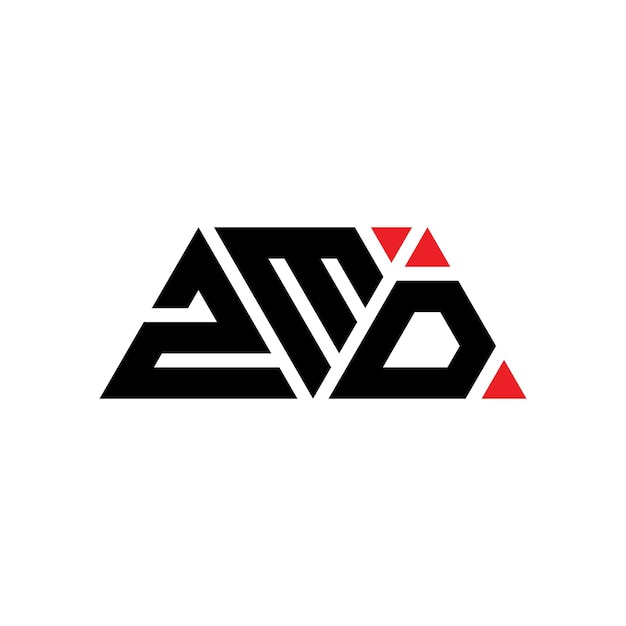 Diseño de logotipo de letra triangular con forma de triángulo ZMD diseño de logotipo triangular monograma ZMD triángulo vectorial plantilla de logotipo con color rojo ZMD logo triangular sencillo elegante y lujoso Logotipo ZMD