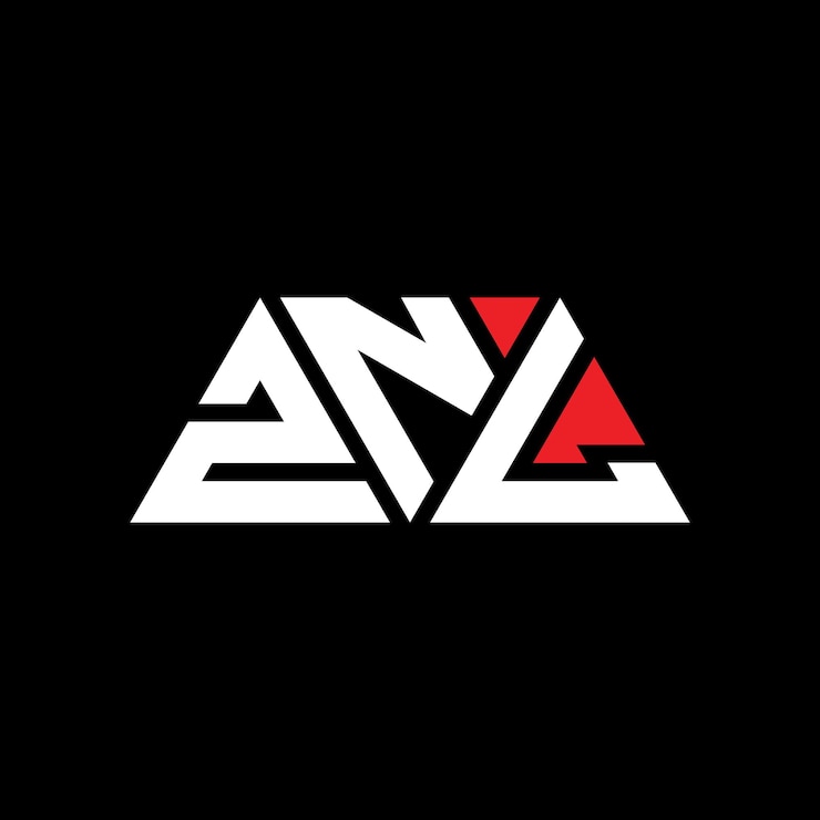 Vector diseño de logotipo de letra triangular con forma de triángulo znl diseño de logotipo triangular znl monograma plantilla de logotipo vectorial triángulo de znl con color rojo logotipo triangle znl sencillo elegante y lujoso logotipo znl