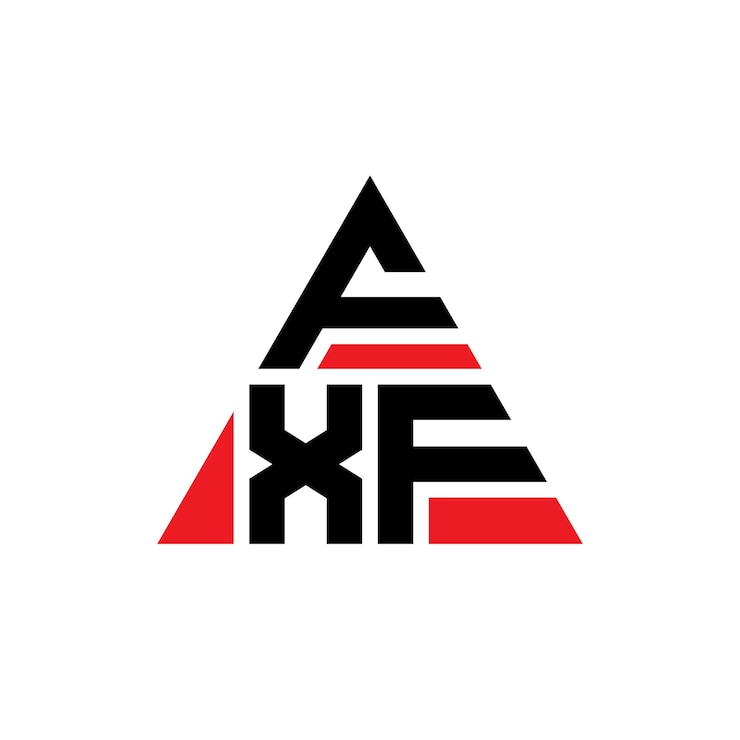 Vector diseño de logotipo de letra triangular fxf con forma de triángulo diseño del logotipo triangular monograma modelo de logotipo vectorial triangularfxf con color rojo logotipo triangulares fxf simple elegante y lujoso
