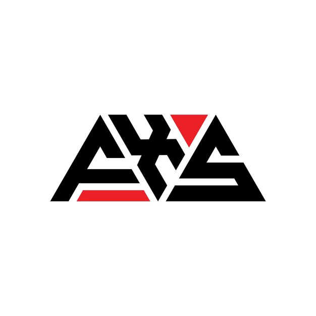 Diseño de logotipo de letra triangular FXS con forma de triángulo diseño de logotipo triangular monograma modelo de logotipo vectorial triángulo FXS con color rojo logotipo triangle FXS sencillo elegante y lujoso logotipo FXS
